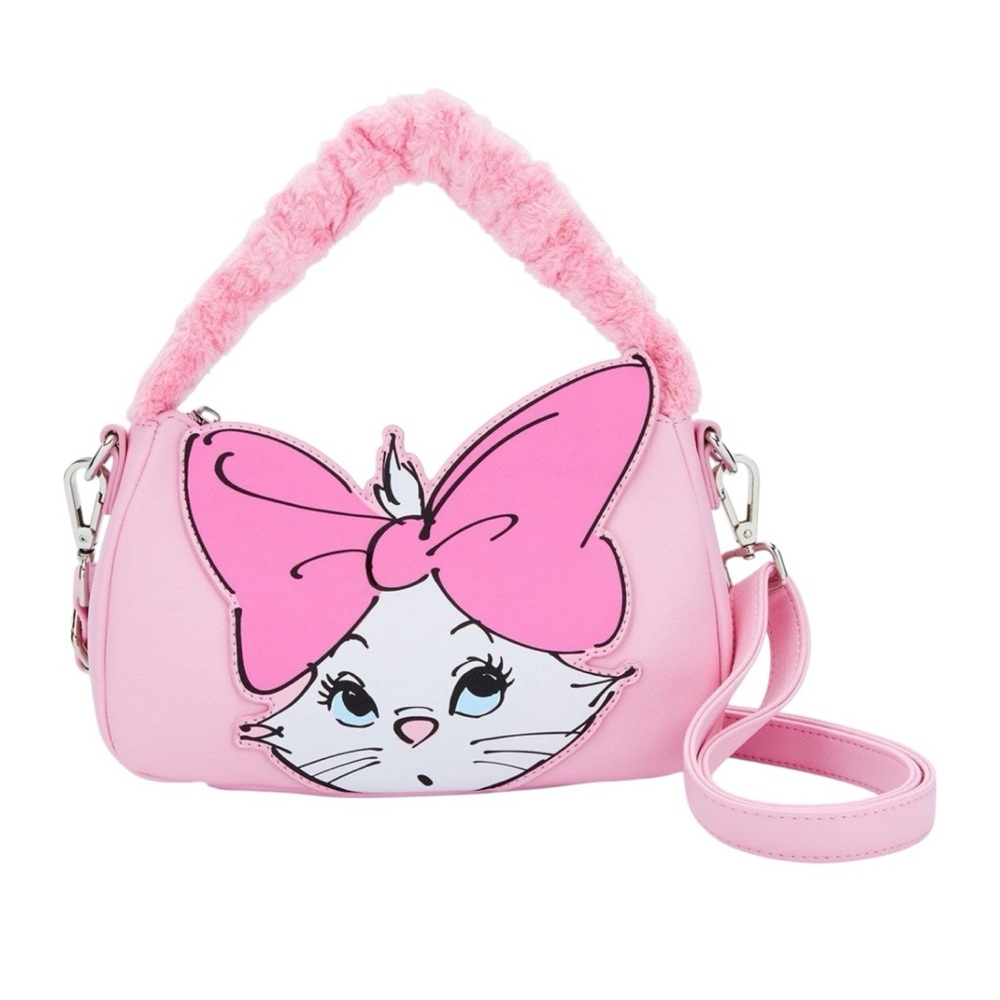 NEW Loungefly Disney The Aristocats Marie Fuzzy Handle Crossbody Bag Purse